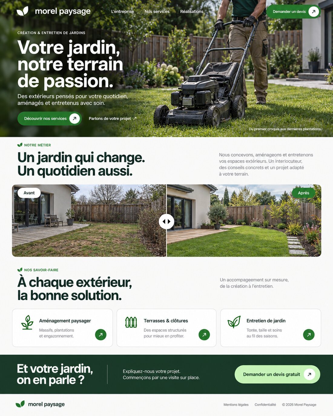 Aperçu du site Morel Paysage