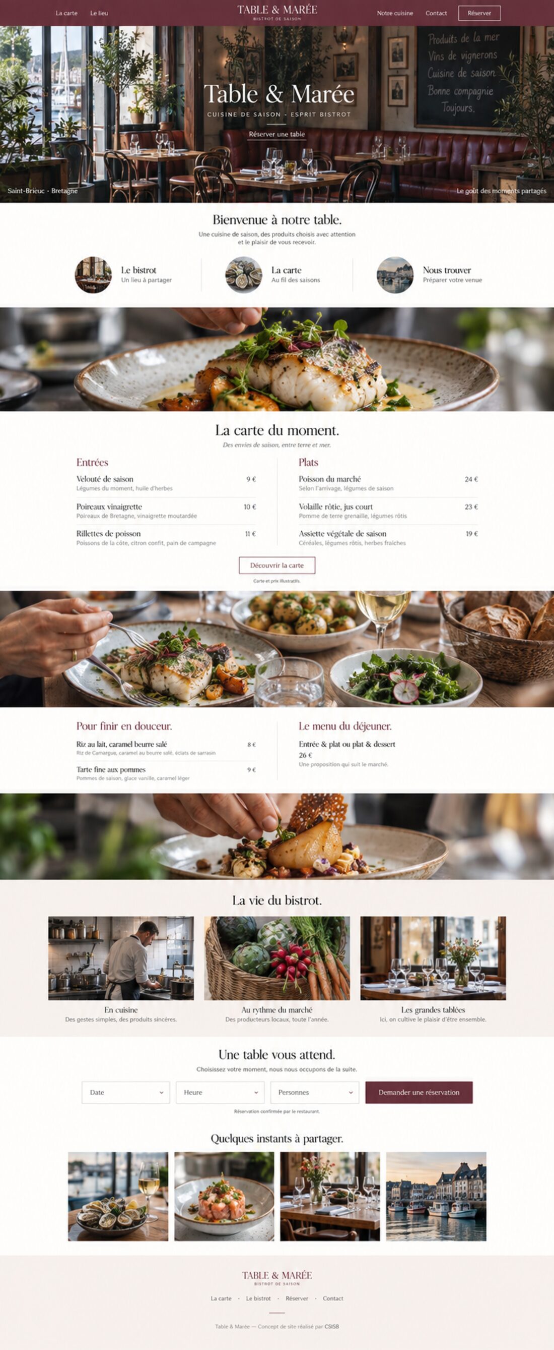 Aperçu du site Table & Marée